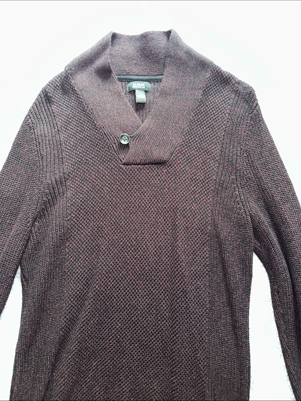 Alfani Men’s Brown V-Neck Shawl Collar Sweater
